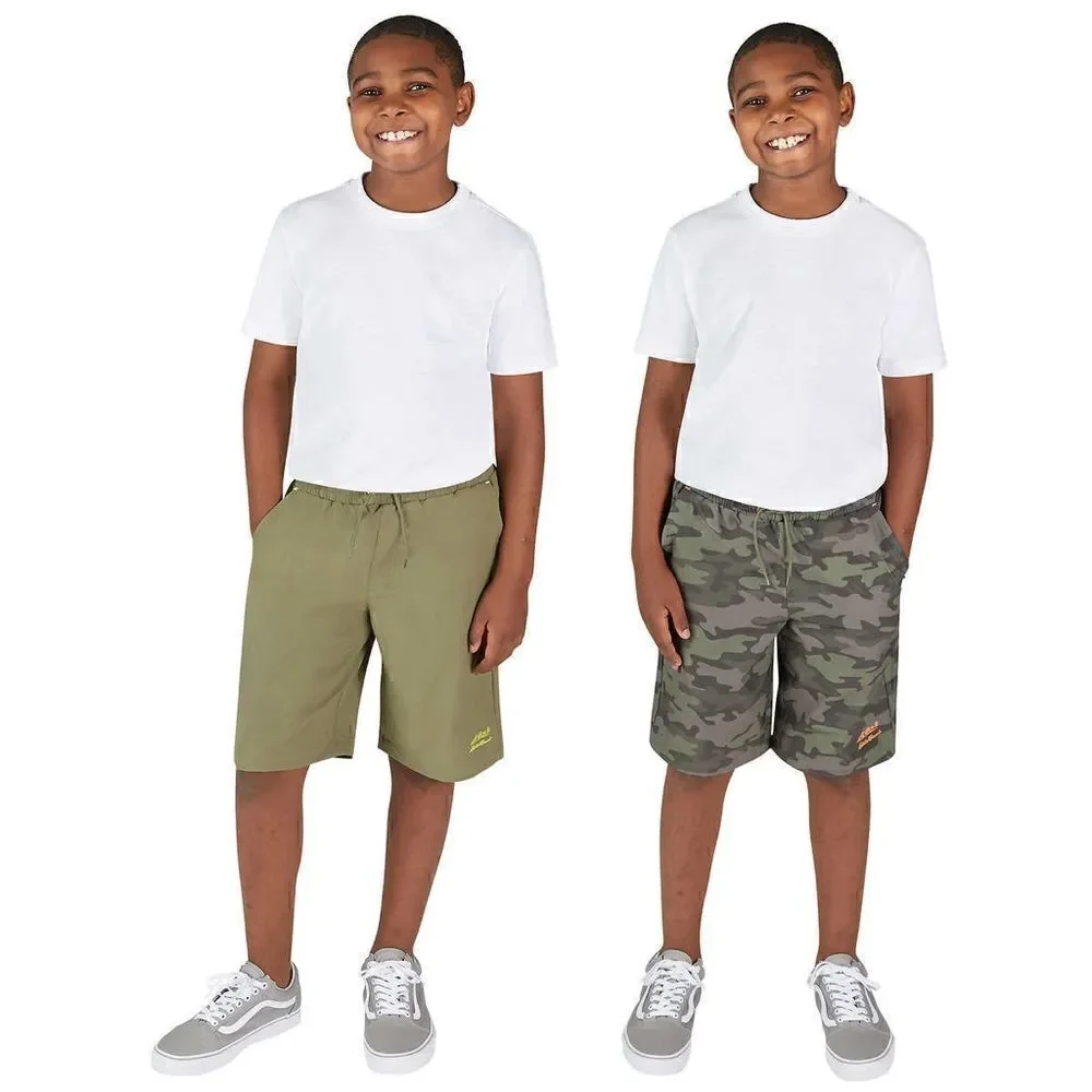 EDDIE BAUER 2 Pack Boys Hybrid Versatile Shorts Great For Swim or Play - Picture 2 of 7